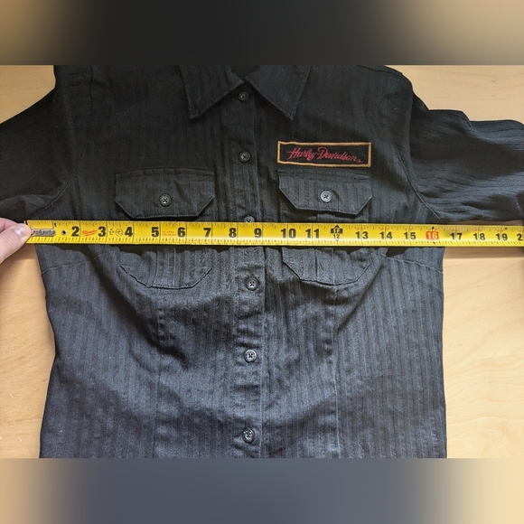 HARLEY DAVIDSON Women Button Down Shirt Long Sleeve Size XS Black Color - Picture 8 of 9